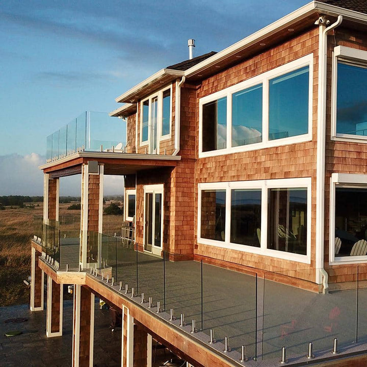 ClearView GLASS RAILINGS 36 in. x 39 in. CVGR Hercules Glass Panel with 2 Spigots per Panel