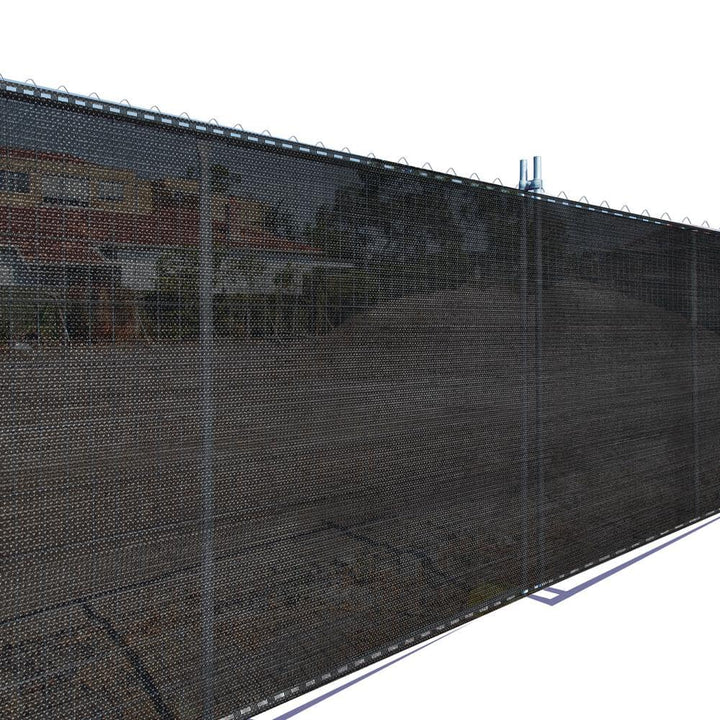 Coolaroo 6 ft. x 100 ft. Black Privacy Fence Screen HDPE Fabric with Knitted Eyelets for Chain Link Garden Fence