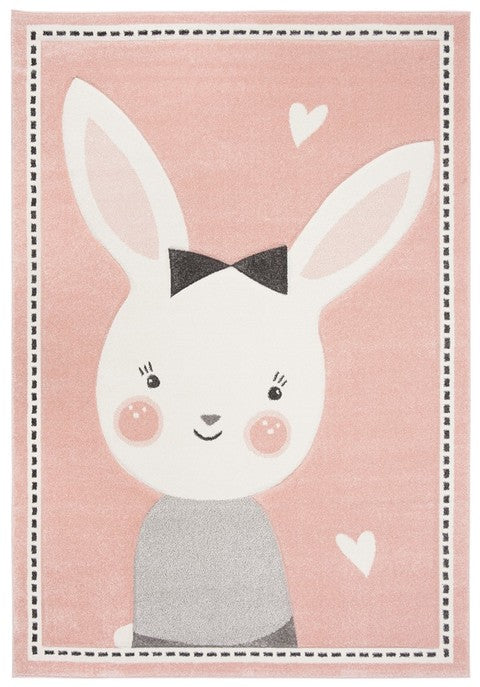 Safavieh Carousel Kids Kitty 5 x 5 Ivory/Pink Square Indoor Kids Area Rug