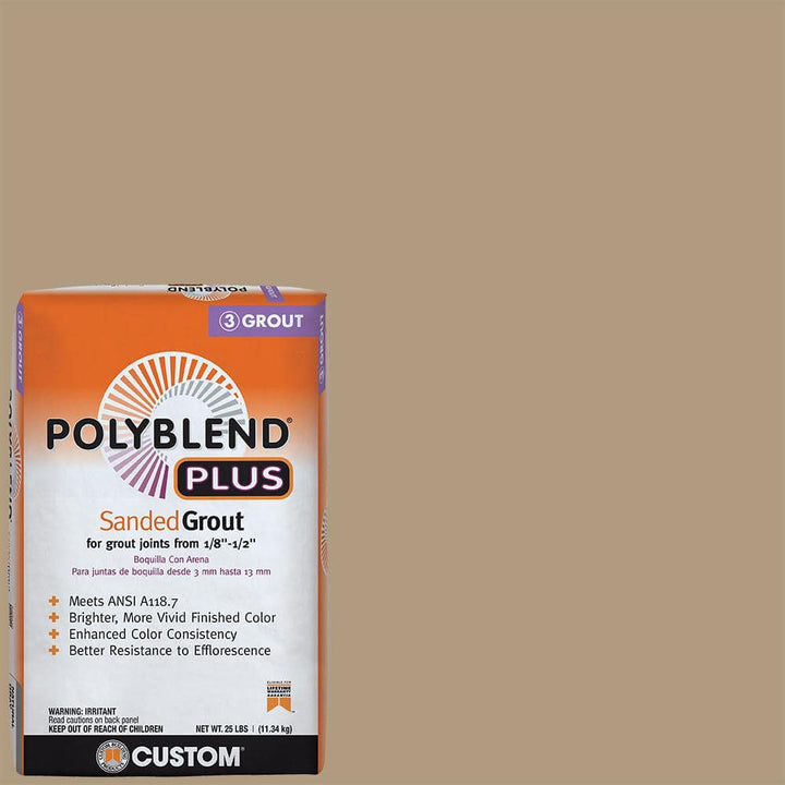 Custom Building Products Polyblend Plus #186 Khaki 25 lb. Sanded Grout