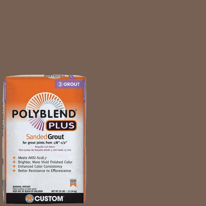 Custom Building Products Polyblend Plus #52 Tobacco Brown 25 lb. Sanded Grout