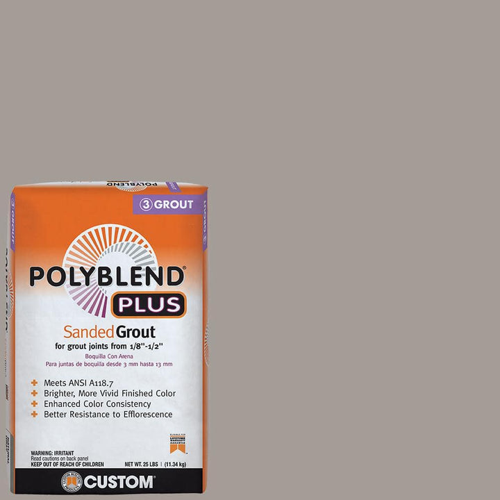 Custom Building Products Polyblend Plus #542 Graystone 25 lb. Sanded Grout