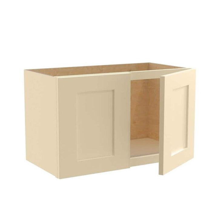 Home Decorators Collection Newport 24 in. W x 12 in. D x 15 in. H Assembled Plywood Wall Bridge Kitchen Cabinet in Blended Cream with Soft Close
