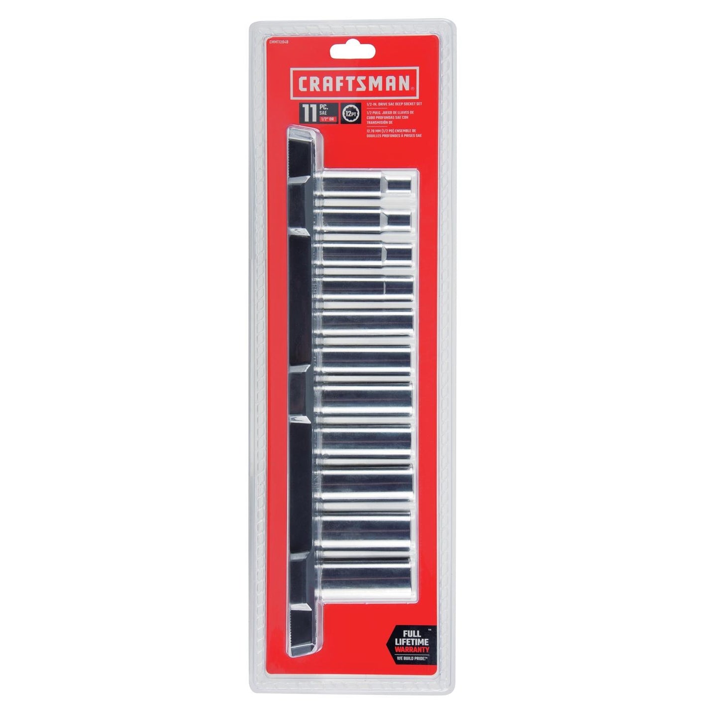 Craftsman 1/2 in. Drive SAE 12 Point Deep Socket Set, 11 pc