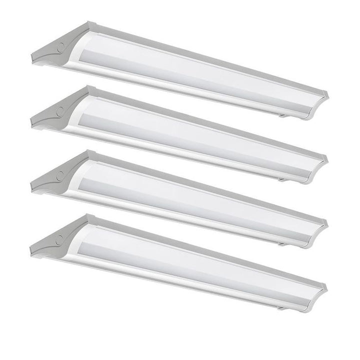 4 ft. 4000 Lumens Indirect Integrated LED White Wraparound Light with Uplight Downlight Feature 4000K (4-Pack)