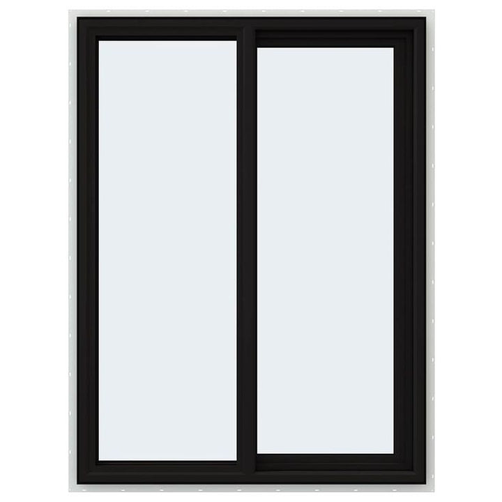 JELD-WEN FiniShield V-4500 35-1/2-in x 47-1/2-in x 3-in Jamb Right-operable Vinyl Black Sliding Window Full Screen Included