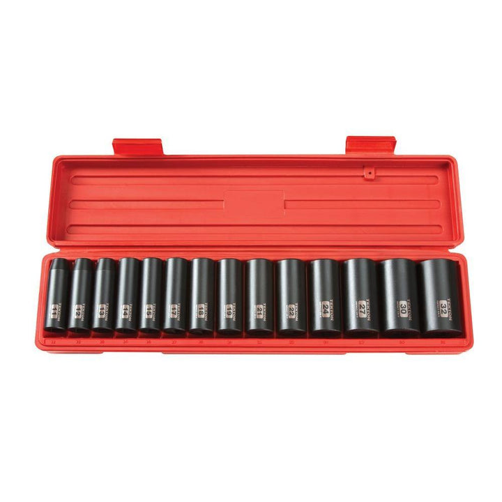 1/2 in. Drive 11-32 mm 6-Point Deep Impact Socket Set - Super Arbor