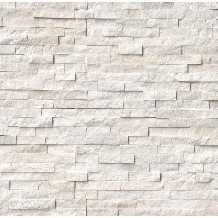 MSI Arctic White Ledger Panel 6 in. x 24 in. Natural Marble Wall Tile (10 cases / 60 sq. ft. / pallet)