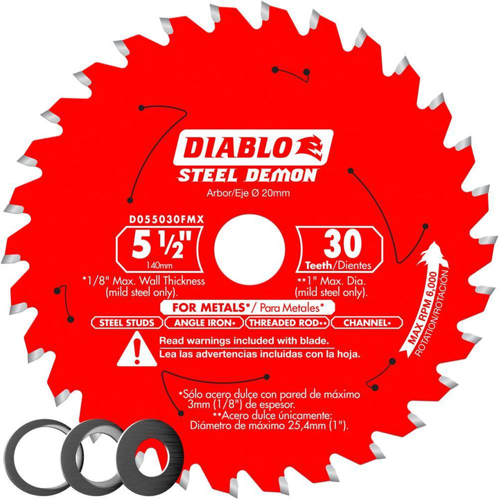 5-1/2 in. x 30-Teeth Metal Cutting Saw Blade with Bushings - Super Arbor
