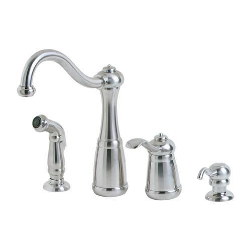 Pfister Marielle Stainless Steel 1-Handle Deck-Mount High-Arc Handle Kitchen Faucet