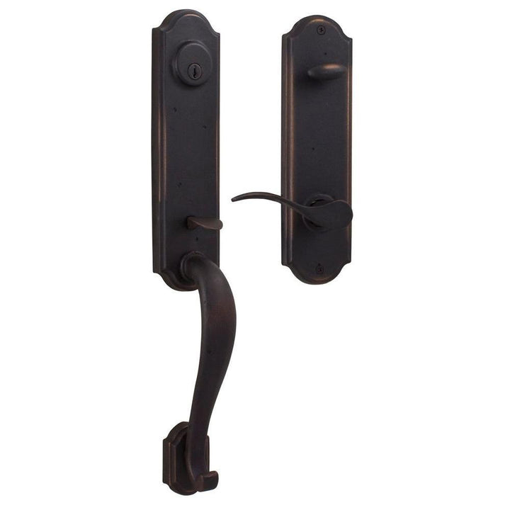 Molten Bronze Single Cylinder Oil-Rubbed Bronze Right-Hand Stonebriar Door Handleset with Carlow Lever - Super Arbor
