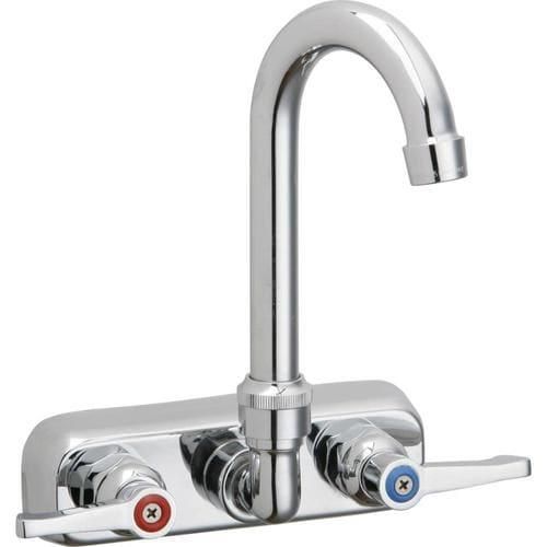 Elkay Chrome 2-Handle Wall-Mount Bar and Prep Handle Commercial Kitchen Faucet