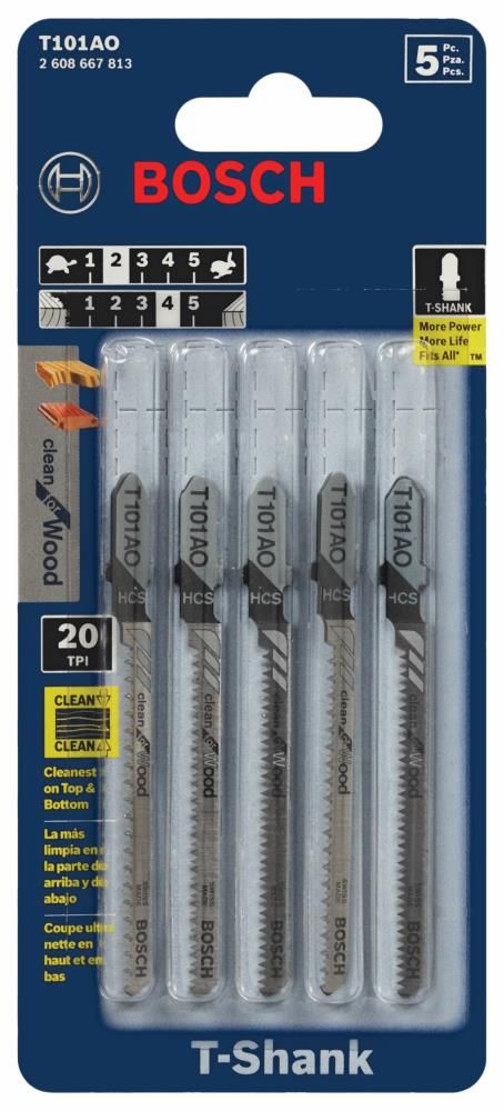 Bosch 5-Pack 3-1/4-in T-shank High-carbon Steel Jigsaw Blade