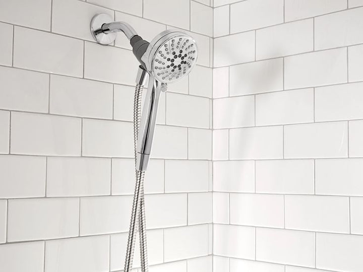 Darcy Single-Handle 5-Spray Tub and Shower Faucet with Curved Shower Rod in Spot Resist Brushed Nickel (Valve Included)