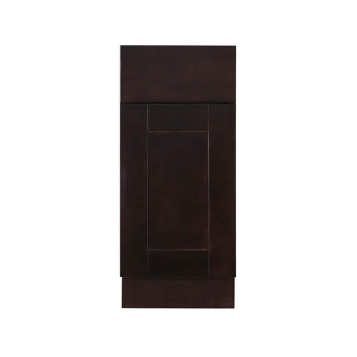 LIFEART CABINETRY Anchester Assembled 9 in. x 34.5 in. x 24 in. Base Cabinet with 1 Door and 1 Drawer in Dark Espresso