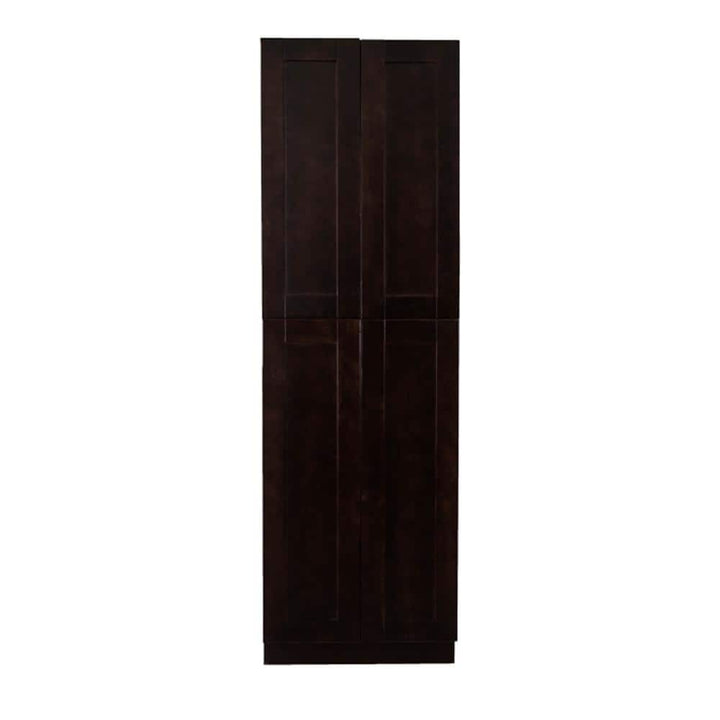 LIFEART CABINETRY Anchester Assembled 30 in. x 84 in. x 24 in. Tall Pantry with 4 Doors in Dark Espresso