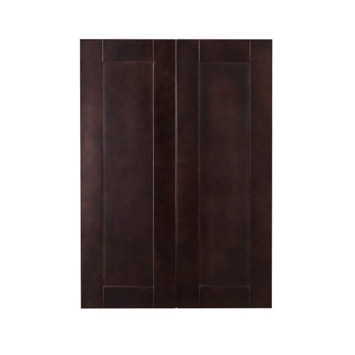 LIFEART CABINETRY Anchester Assembled 27 in. x 42 in. x 12 in. Wall Cabinet with 2 Doors 3 Shelves in Dark Espresso