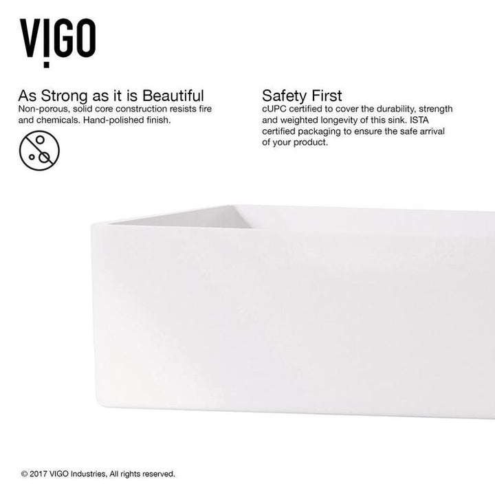 VIGO Magnolia Matte Stone Vessel Bathroom Sink in White with Duris Vessel Faucet in Brushed Nickel