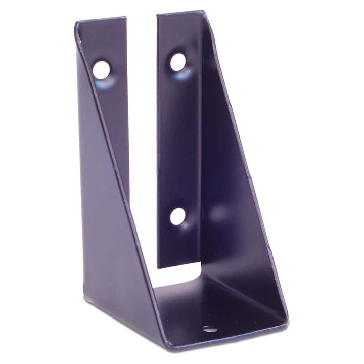 DeckLok Black Powder Coated Steel Bracket with Screws for Fence Section to Deck Rail Post Connections