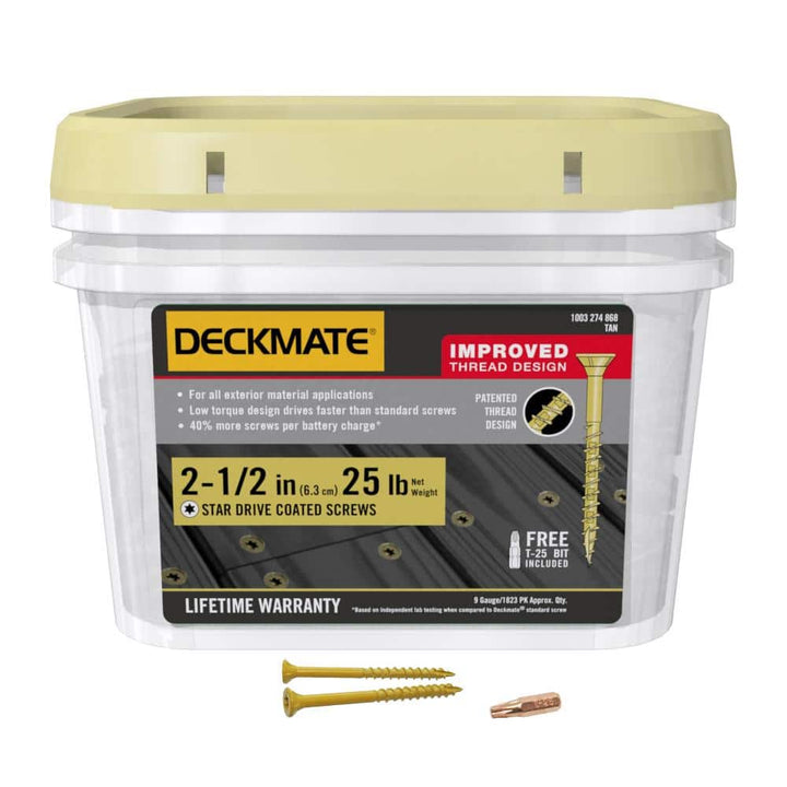 DECKMATE #9 x 2-1/2 in. Star Drive Flat Head Wood Deck Screws (25 lb.-Pack)