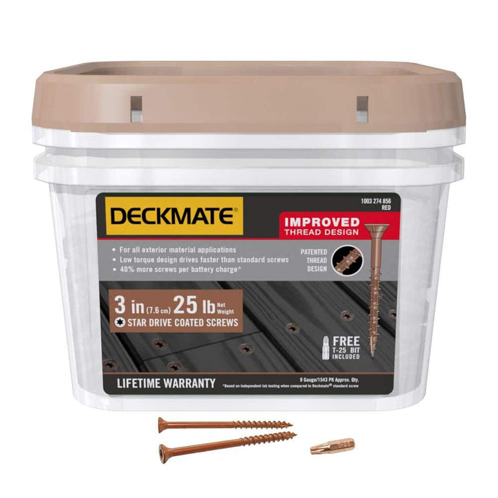 DECKMATE #9 x 3 in. Star Flat-Head Wood Deck Screws 25 lbs box (1543 pcs)