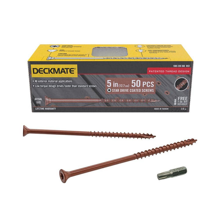 DECKMATE #10 x 5 in. Star Flat-Head Wood Deck Screws (50-Count)
