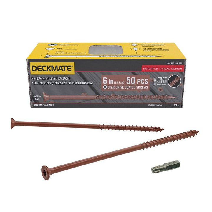 DECKMATE #10 x 6 in. Star Flat-Head Wood Deck Screws (50-Count)