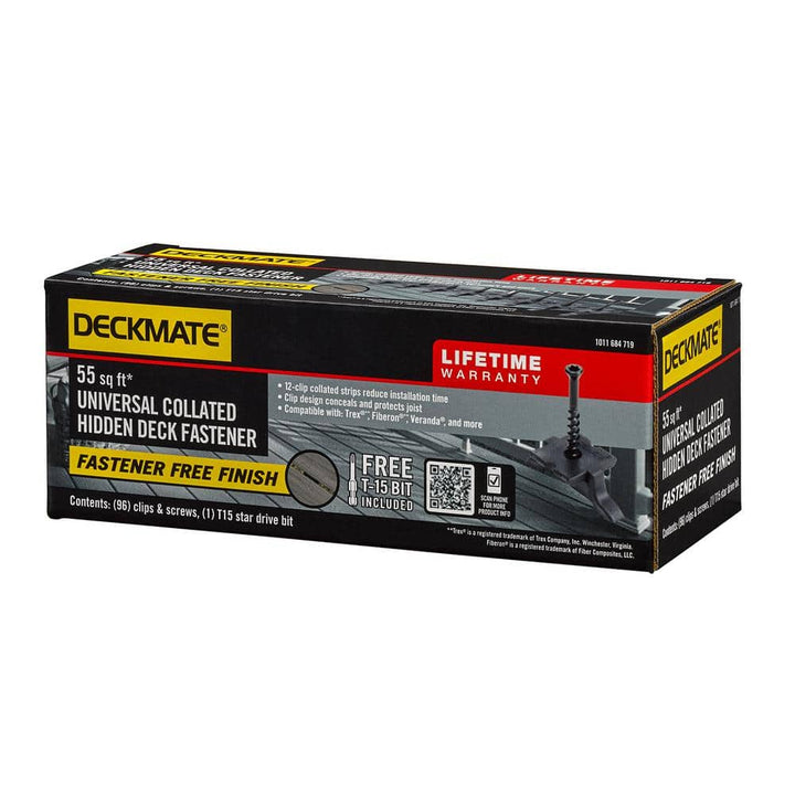 DECKMATE Collated Universal Hidden Deck Fasteners for Grooved Decking Black 55 sq. ft. Coverage (96-Pack)
