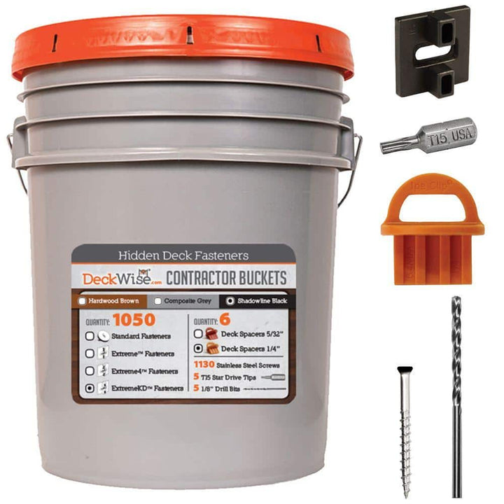 DeckWise ExtremeKD Ipe Clip Black Biscuit Style Hidden Deck Fastener Kit for Hardwoods (1050-Bucket)