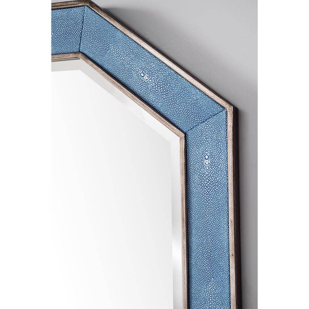 James Martin Vanities Tangent Hexagonal Wall Mirror, 30x41, Delft Blue
