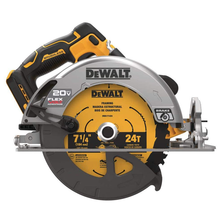 DEWALT 20V MAX Cordless Brushless Circular Saw with FLEXVOLT ADVANTAGE, Tool Only