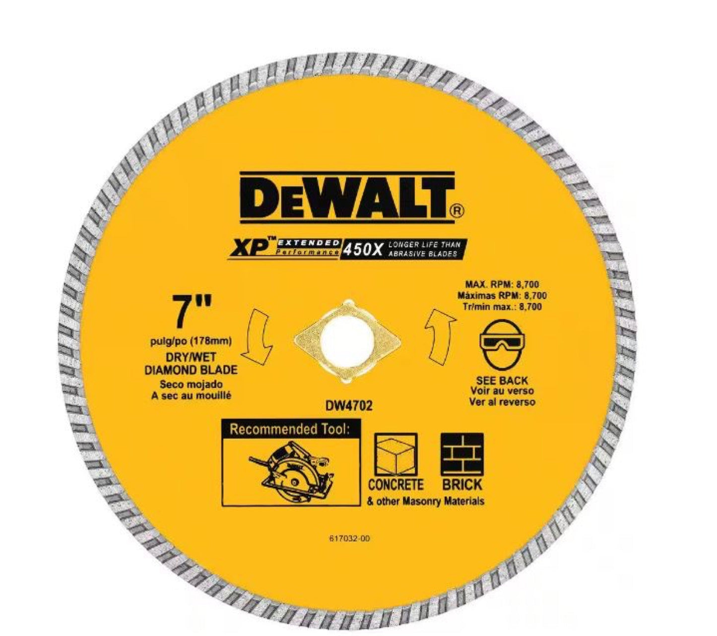 DeWalt XP Turbo Diamond Blade 4"