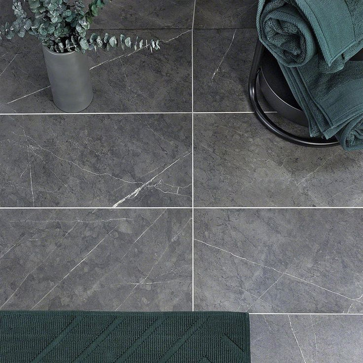 Bond Tile Elegant Amani Gray 12 in. x 24 in. Matte Marble Look Porcelain Floor and Wall Tile (6 Pieces 11.62 Sq. Ft. / Case)