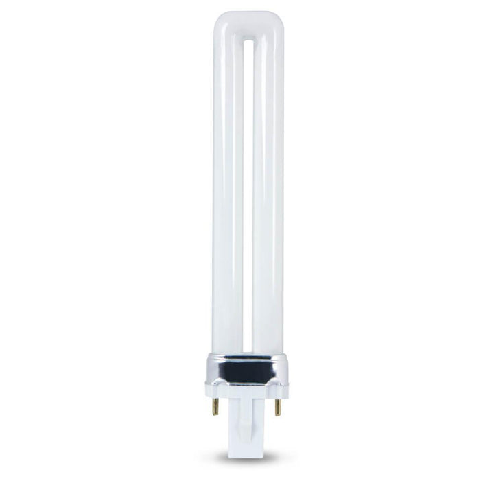 9W Equivalent PL CFLNI Twin Tube 2-Pin Plug-in G23 Base Soft White (2700K) Compact Fluorescent CFL Light Bulb (1-Bulb) - Super Arbor