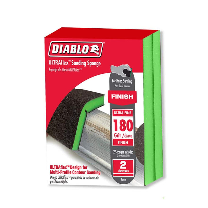 DIABLO 3.75 in. x 4.75 in. 180-Grit Ultra Fine Hand Sanding Sponge (100-Pack)