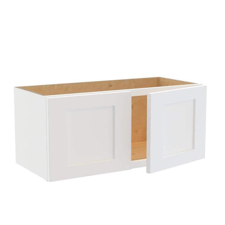 Home Decorators Collection Newport 27 in. W x 12 in. D x 12 in. H Assembled Plywood Wall Bridge Kitchen Cabinet in Pacific White with Soft Close