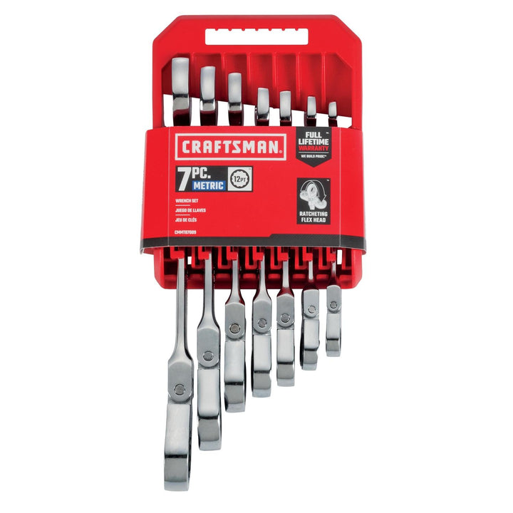 Craftsman 7 pc Metric Reversible Ratcheting Flex Head Wrench Set