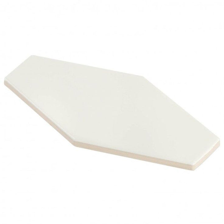 Midland Hexagon Vanilla 4 in. x 8 in. Glazed Ceramic Tile Sample