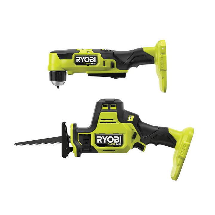 ONE+ HP 18V Brushless Cordless Compact 3/8 in. Right Angle Drill and Compact One-Handed Reciprocating Saw (Tools Only) - Super Arbor