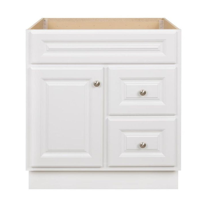 Hampton 30 in. W x 21 in. D x 33.5 in. H Bathroom Vanity Cabinet Only in White