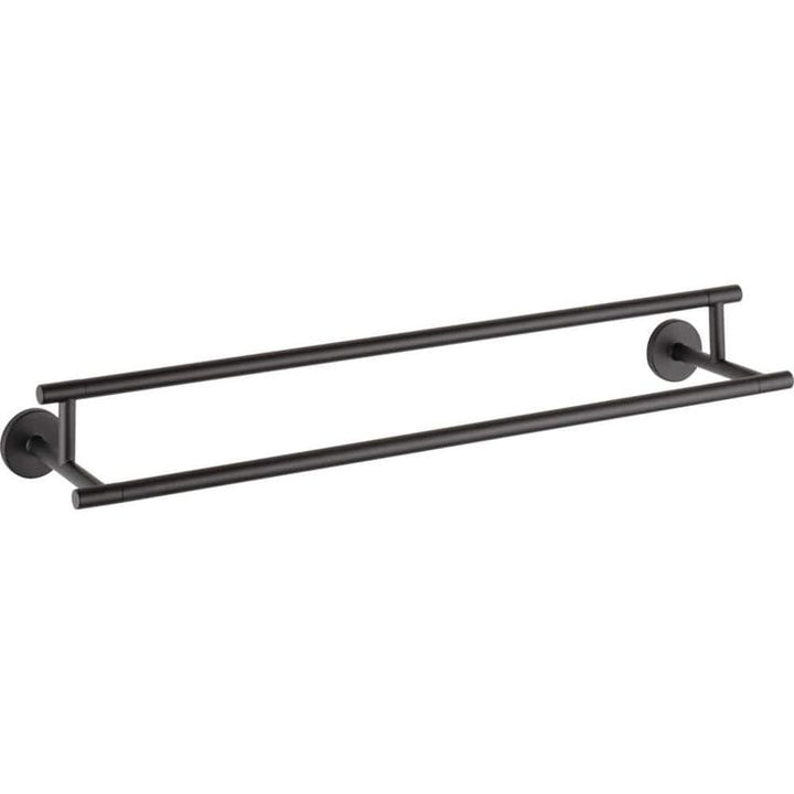 Delta Trinsic 24-in Double Flat Black Wall Mount Double Towel Bar