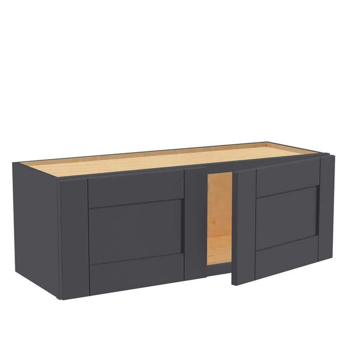 Home Decorators Collection Washington 33 in. W x 12 in. D x 12 in. H Assembled Plywood Wall Kitchen Cabinet in Valiant Onyx with Soft Close Doors