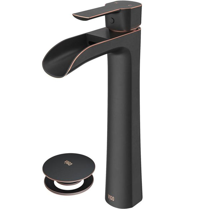 Niko Single Hole Single-Handle Vessel Bathroom Faucet in Antique Rubbed Bronze with Pop-Up
