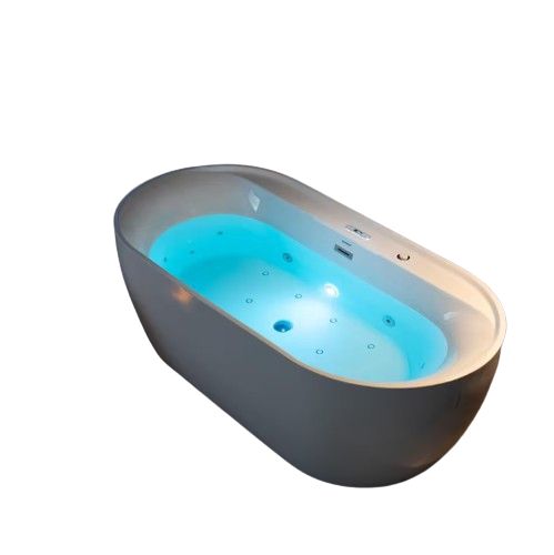 WOODBRIDGE 72 in. x 35.375 in. Acrylic Flatbottom Whirlpool and Air Heated Bathtub with Center Drain in White