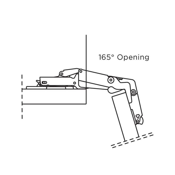 2 in. x 0.5 in. Bright Nickel 165 Degree Opening Euro Full Overlay Hinge