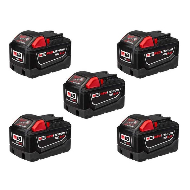 M18 18-Volt Lithium-Ion High Demand Battery Pack 9.0Ah (5-Pack)