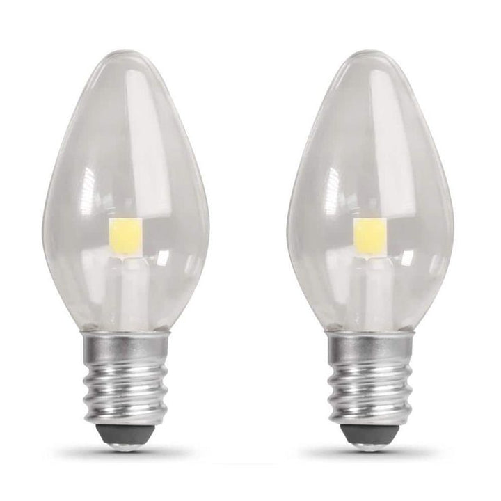 Feit Electric 1W Equivalent Clear Replacement C7 LED Night Light Bulb (2-Pack)