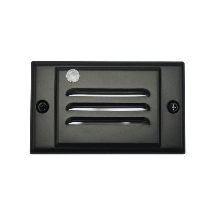 STP Series Line Voltage Black Horizontal LED Stair Light with Dusk to Dawn Sensor