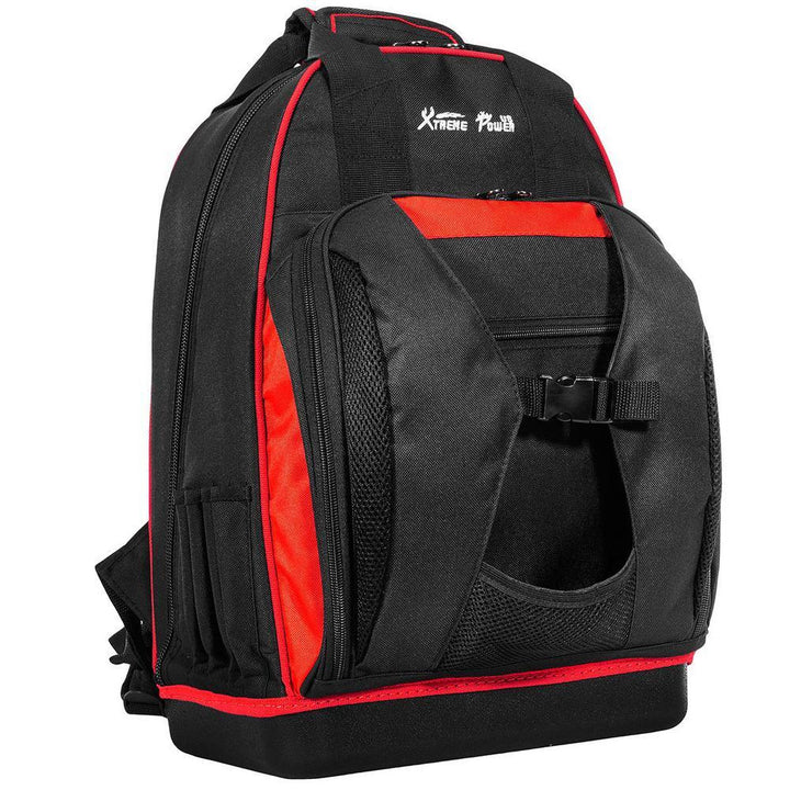 20 in. 38-Pockets Heavy-Duty Padded Wide Mouth Jobsite Backpack Tool Bag - Super Arbor