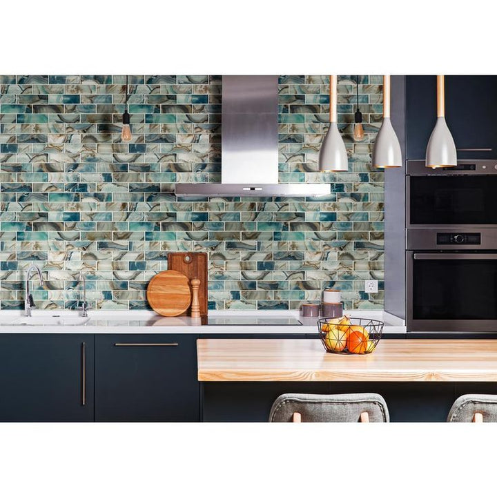 MSI Night Sky Subway 11.81 in. x 11.81 in. x 8mm Textured Glass Mesh-Mounted Mosaic Tile (9.7 sq. ft./Case)